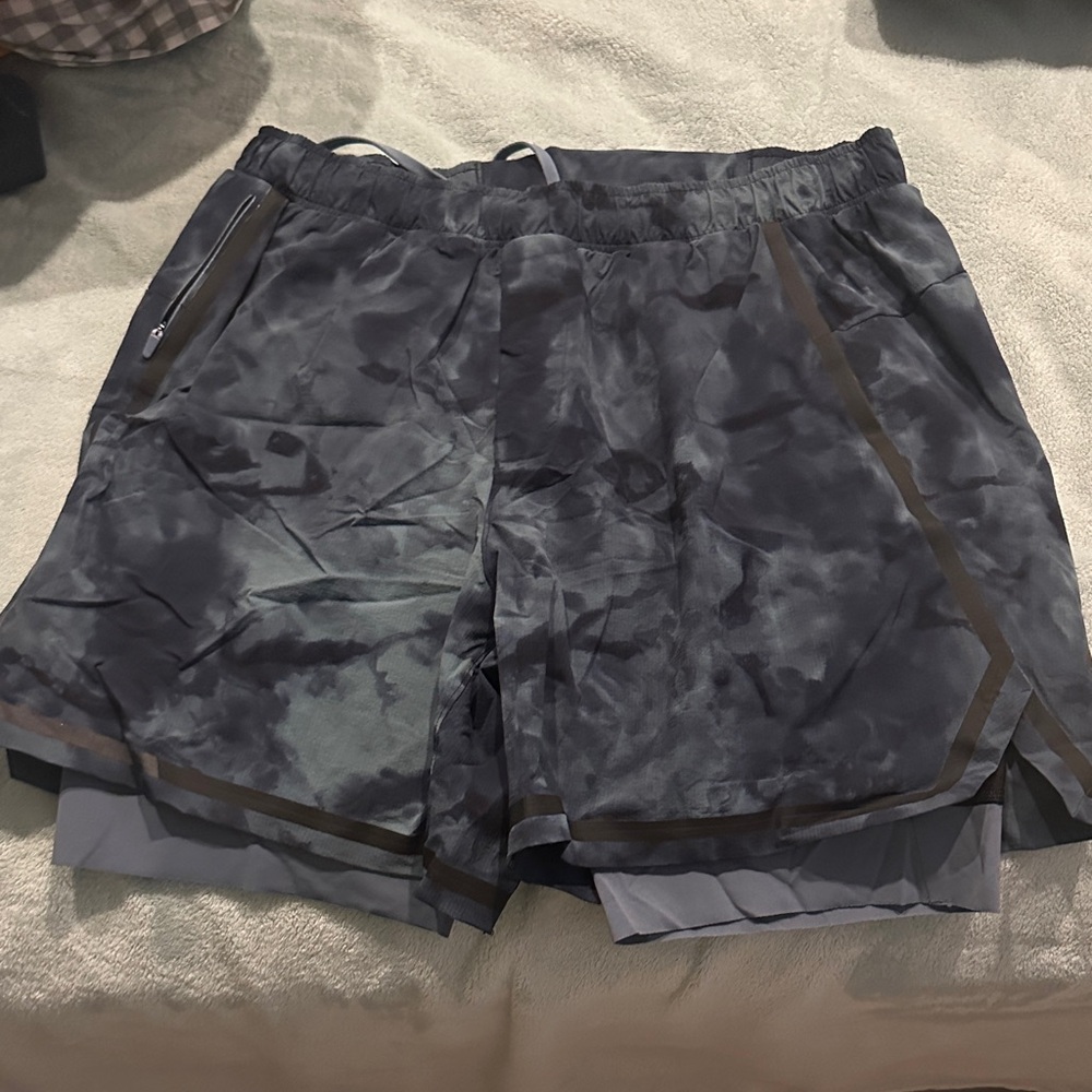 lululemon athletica Black Patterned Athletic Shorts
